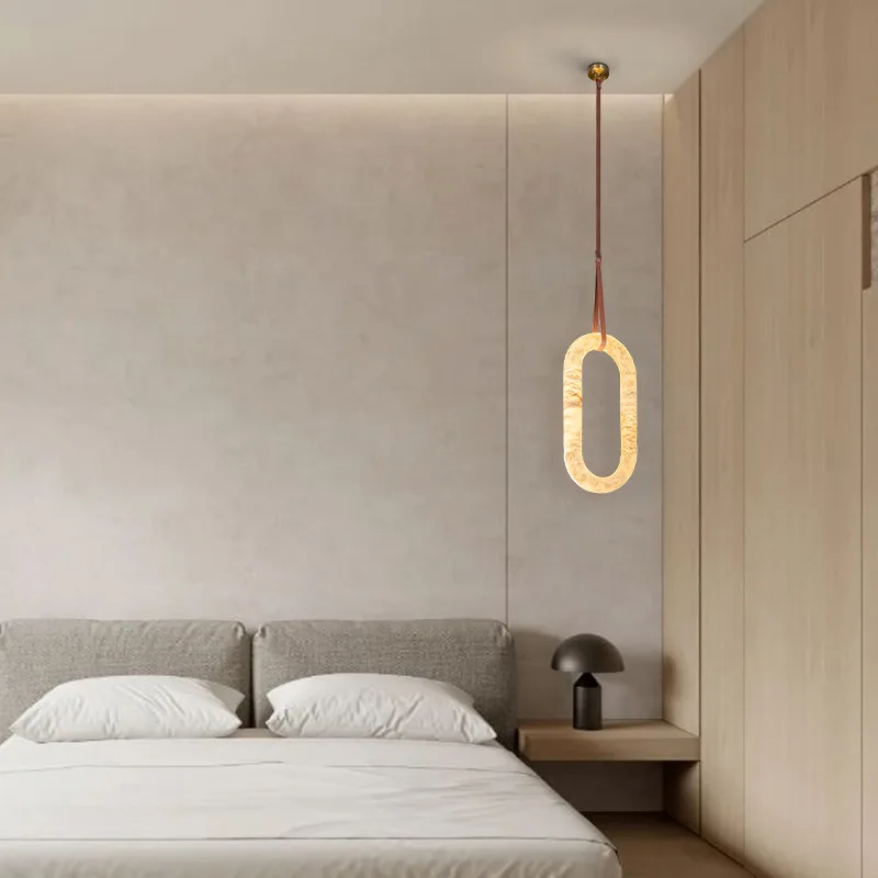 Luminous Alabaster Oval Pendant Light image 3