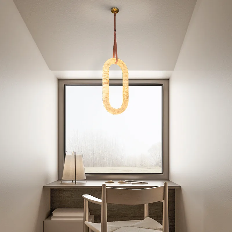 Luminous Alabaster Oval Pendant Light image 2