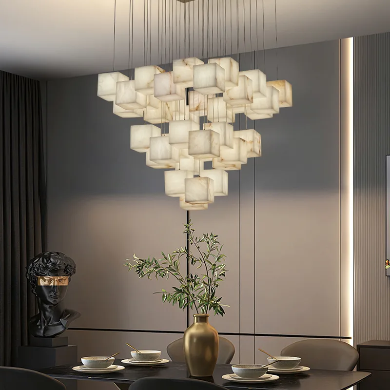 Elara Alabaster Cube Chandelier image 2
