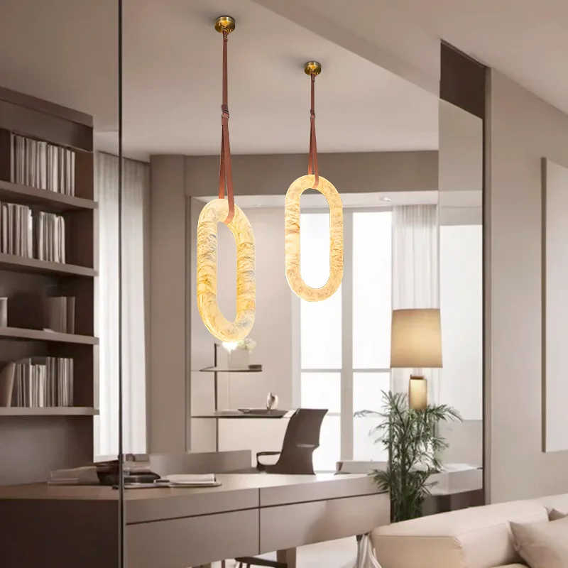 Luminous Alabaster Oval Pendant Light image 6