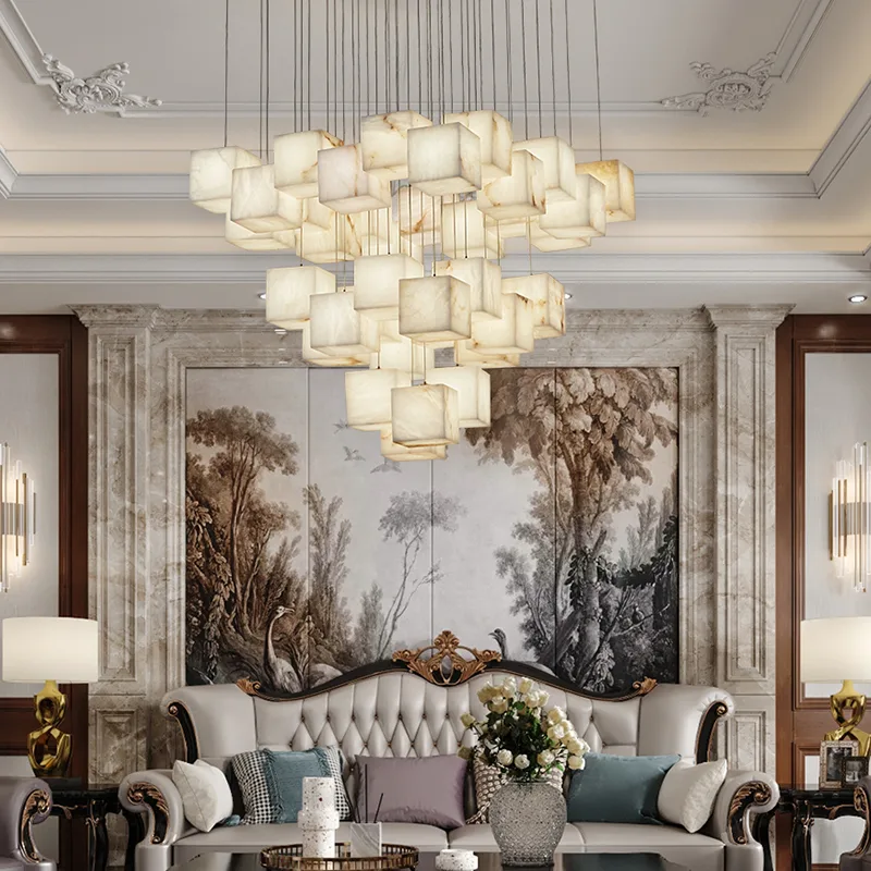 Elara Alabaster Cube Chandelier image 4
