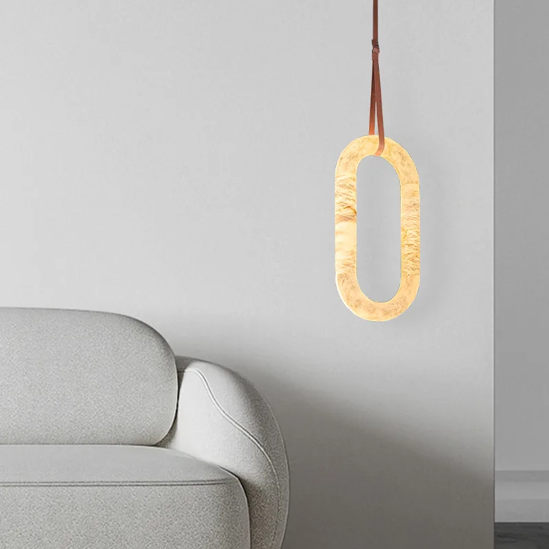 Luminous Alabaster Oval Pendant Light image 5