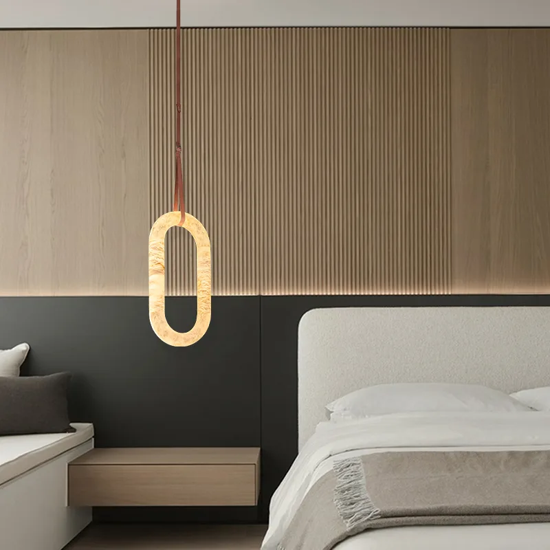 Luminous Alabaster Oval Pendant Light image 4