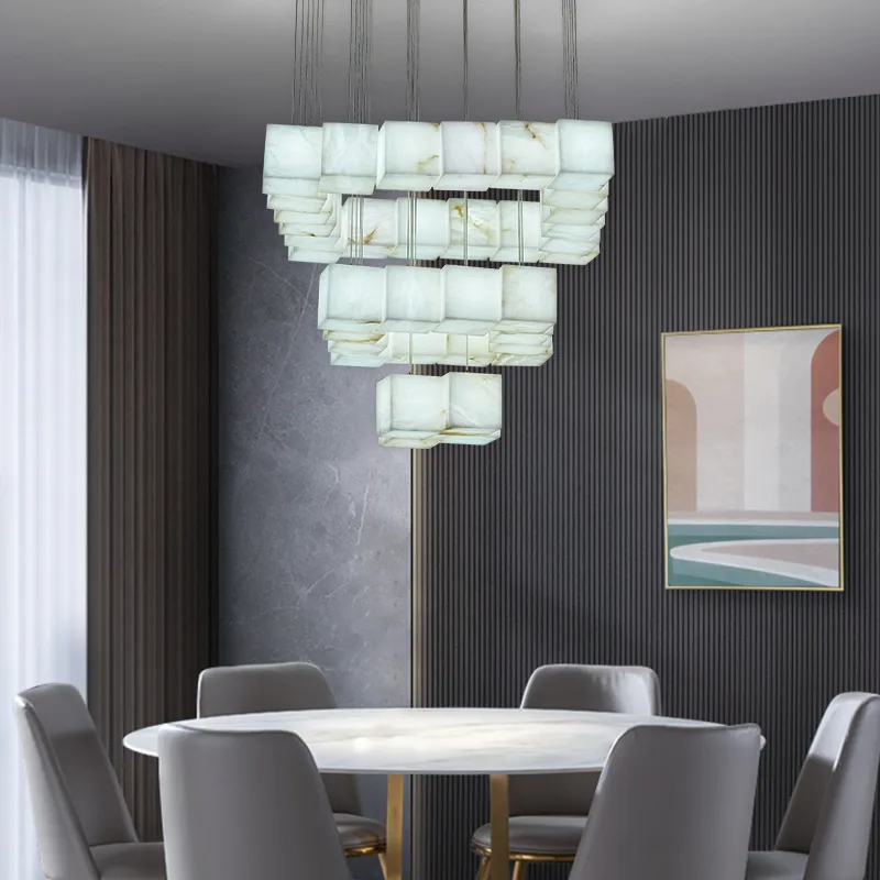 Elara Alabaster Cube Chandelier image 5