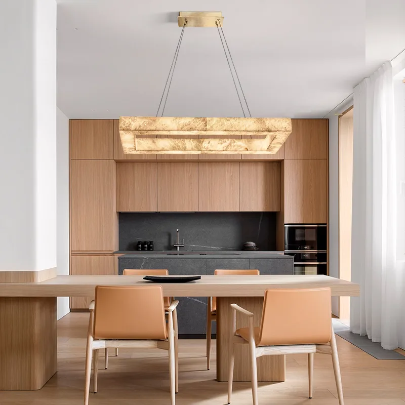 Solene Alabaster Rectangular Pendant Light image 6