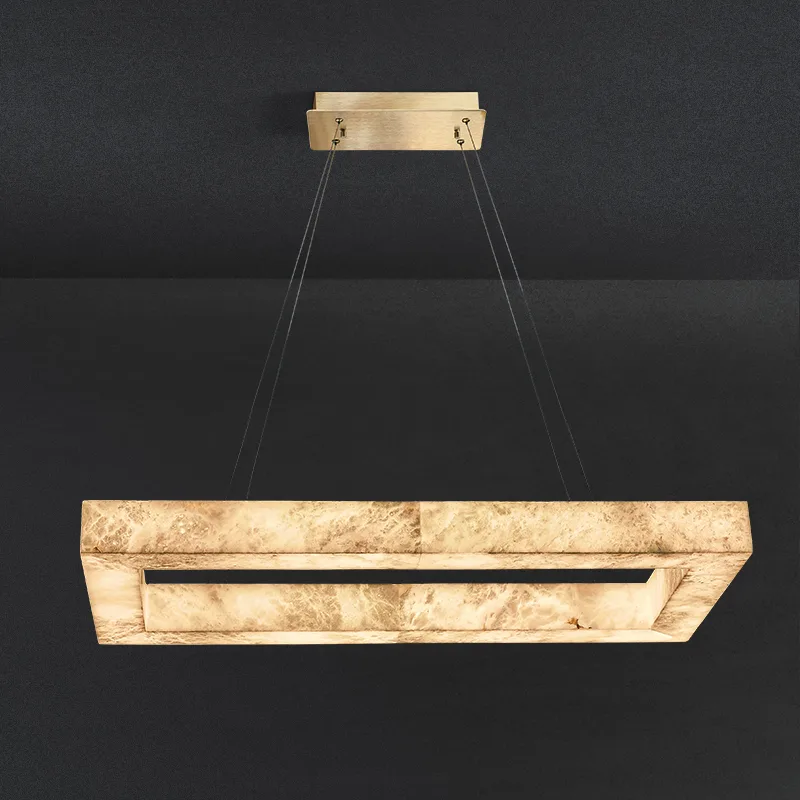 Solene Alabaster Rectangular Pendant Light custom pendants