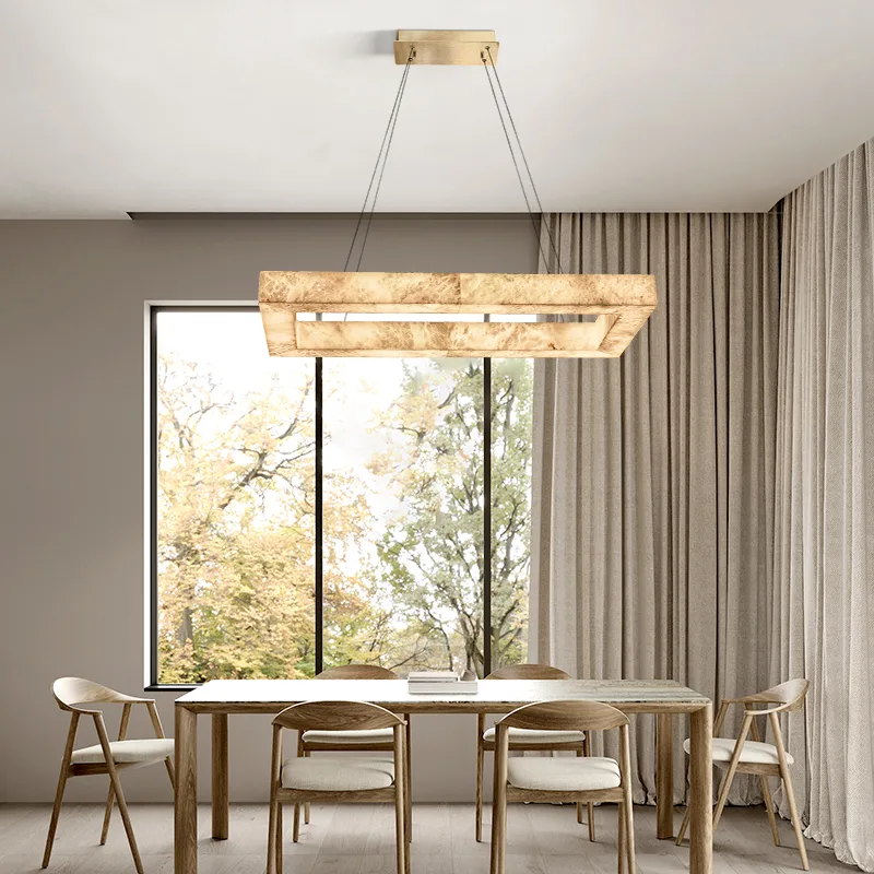 Solene Alabaster Rectangular Pendant Light image 3