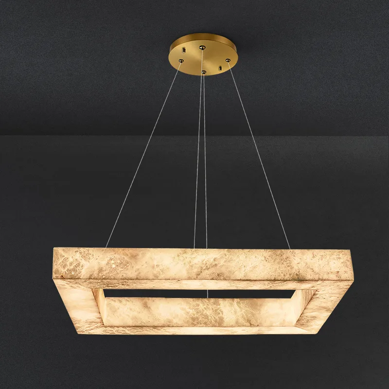 Radiant Alabaster Square Chandelier custom chandeliers