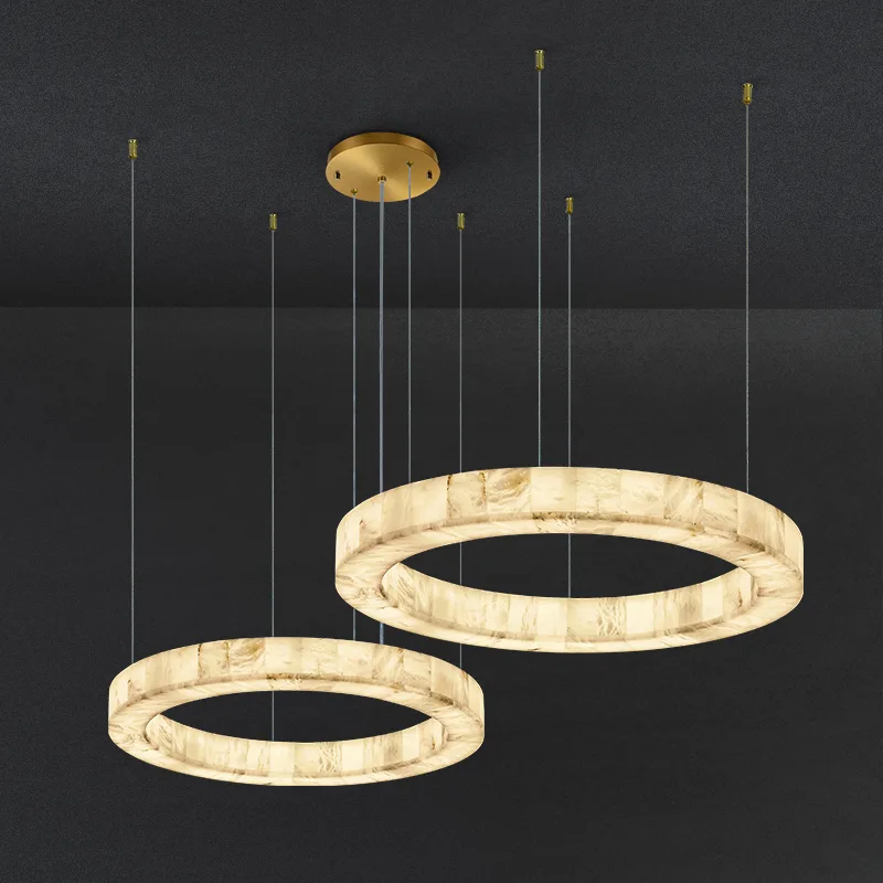 Rovelle Alabaster Ring Chandelier custom chandeliers