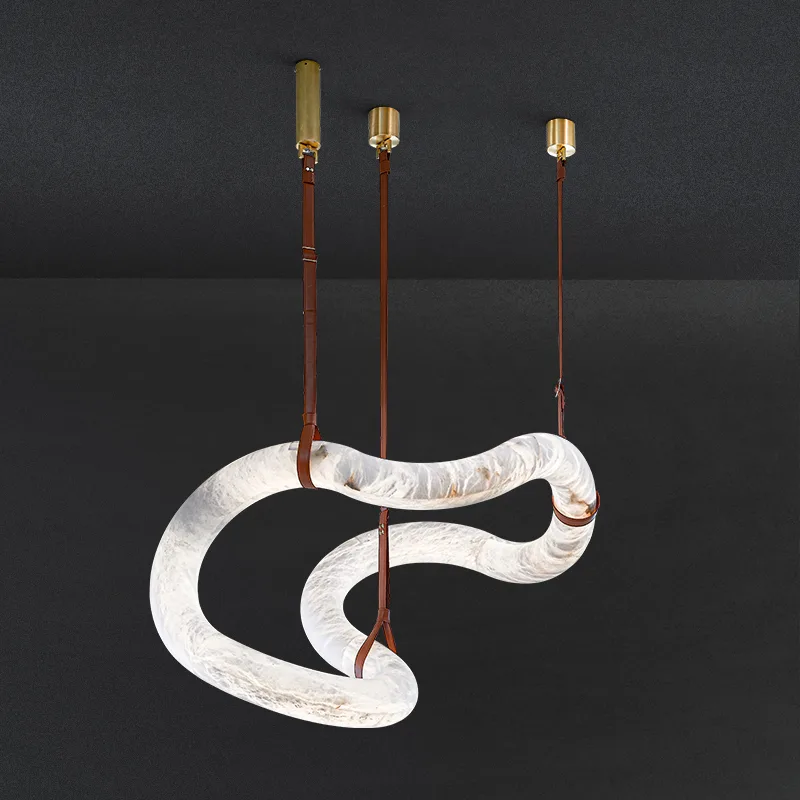 Design 15 Alabaster Loop Chandelier custom chandeliers
