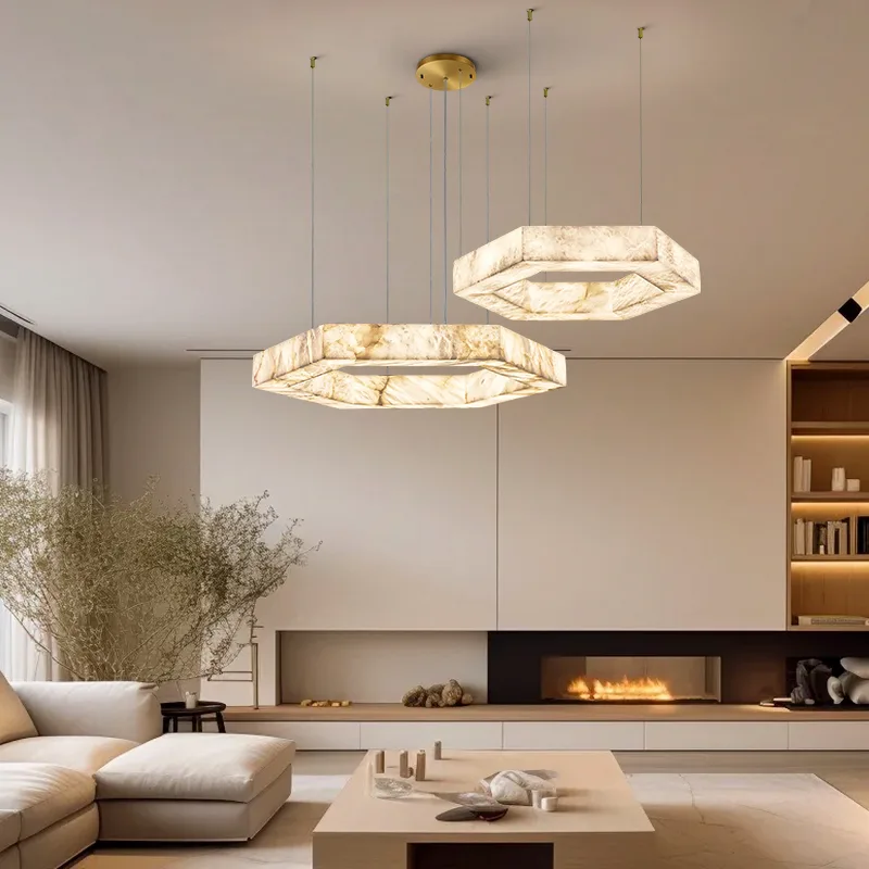 Seren Alabaster Hexagon Chandelier image 6