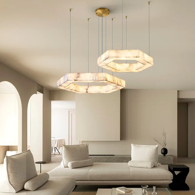 Seren Alabaster Hexagon Chandelier image 2