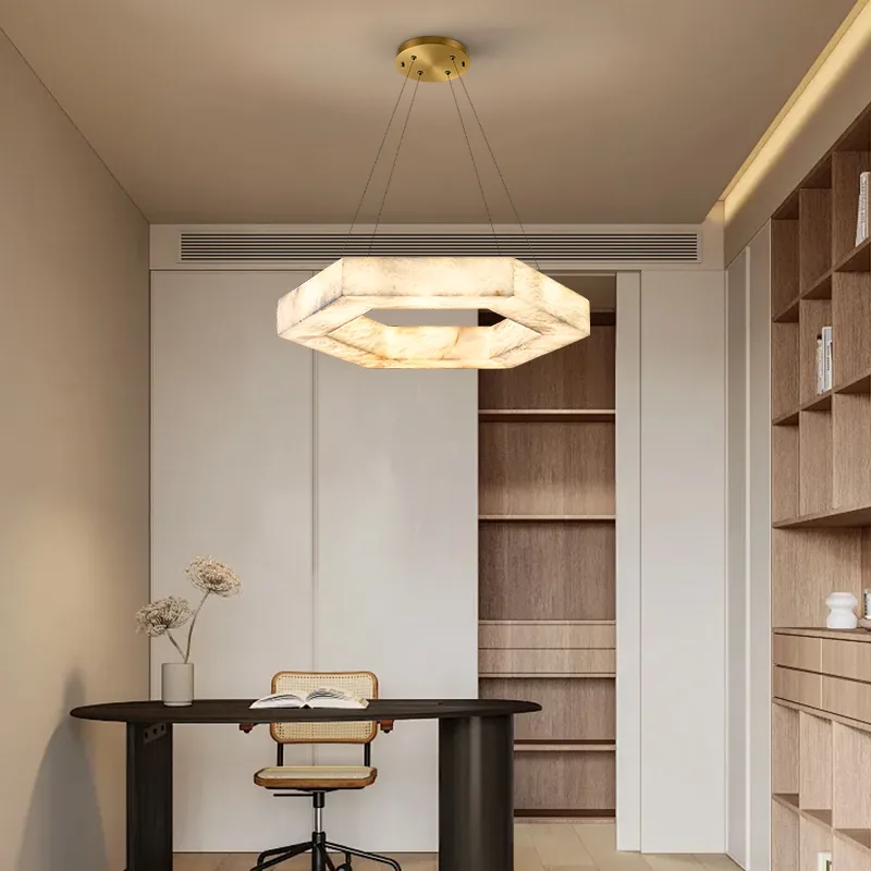 Seren Alabaster Hexagon Chandelier image 4