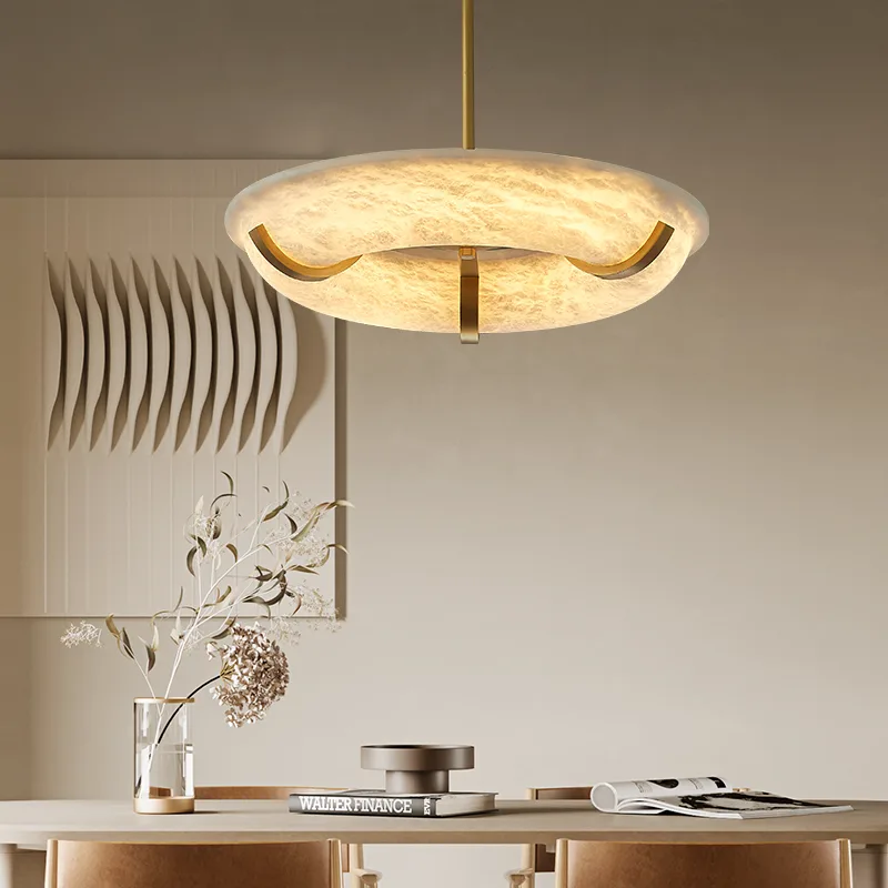 Halo Alabaster Brass Pendant Light image 3