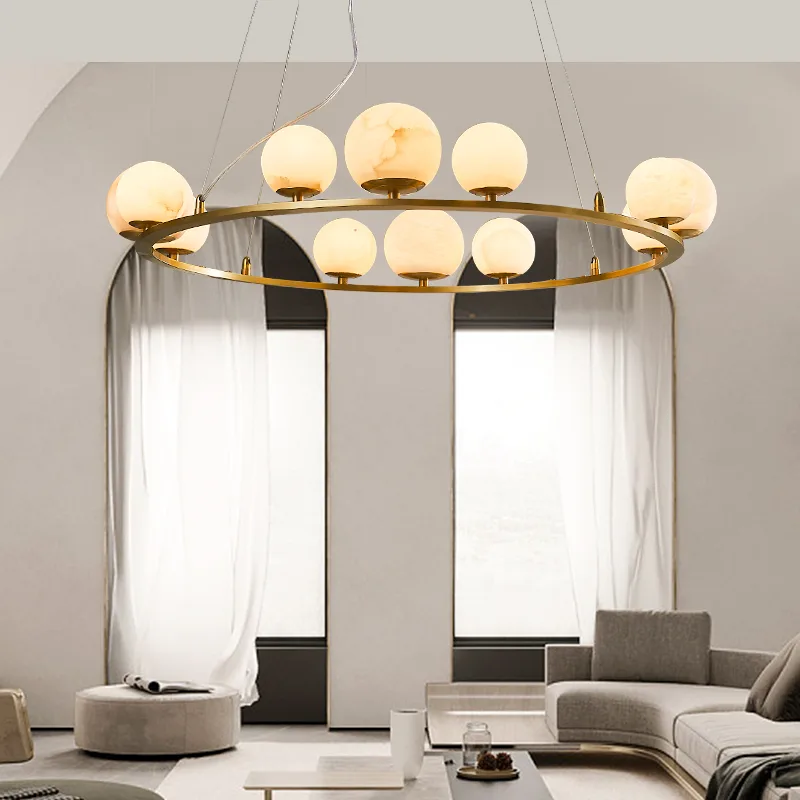 Aureate Alabaster Globe Chandelier image 4