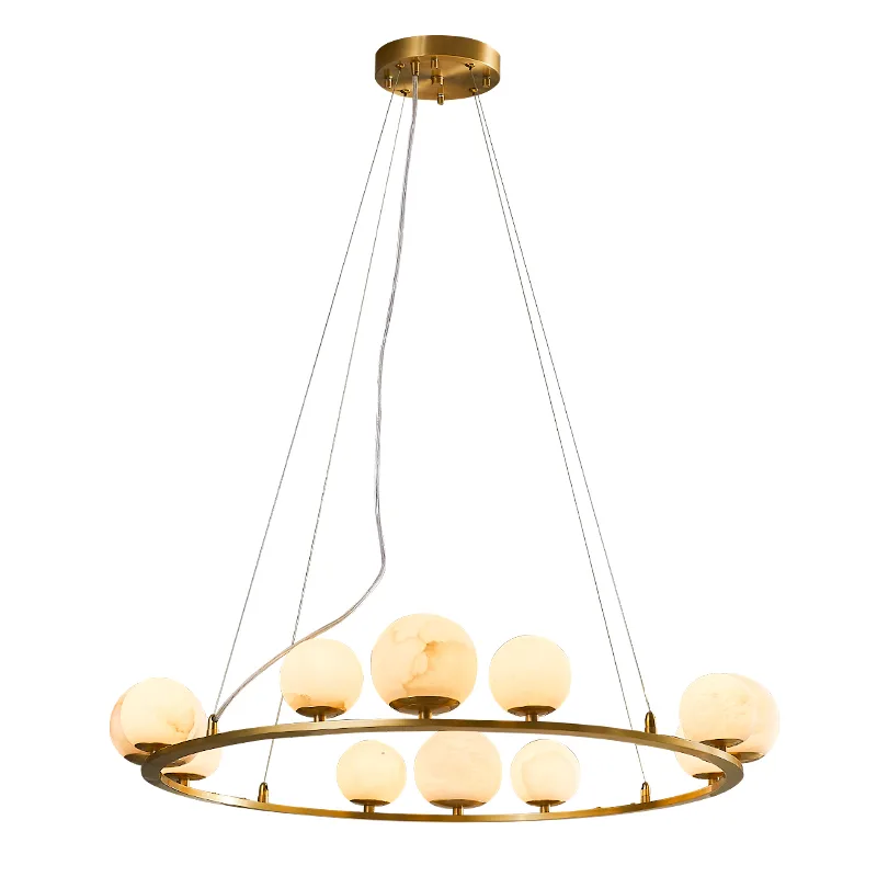 Aureate Alabaster Globe Chandelier custom chandeliers