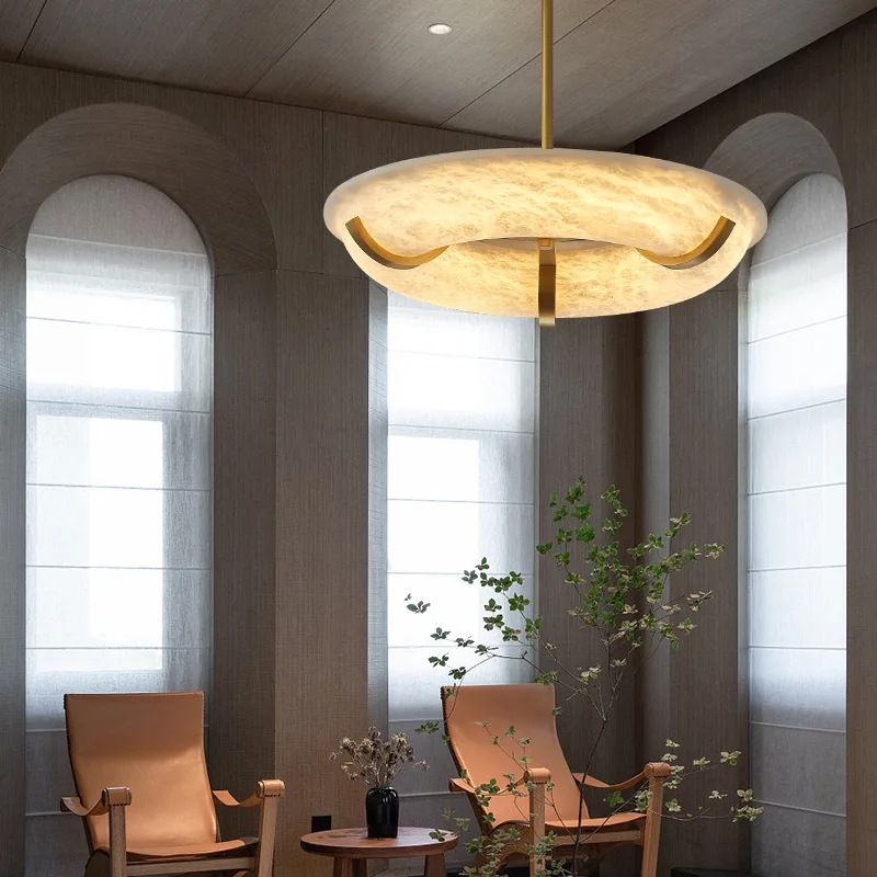 Halo Alabaster Brass Pendant Light image 5