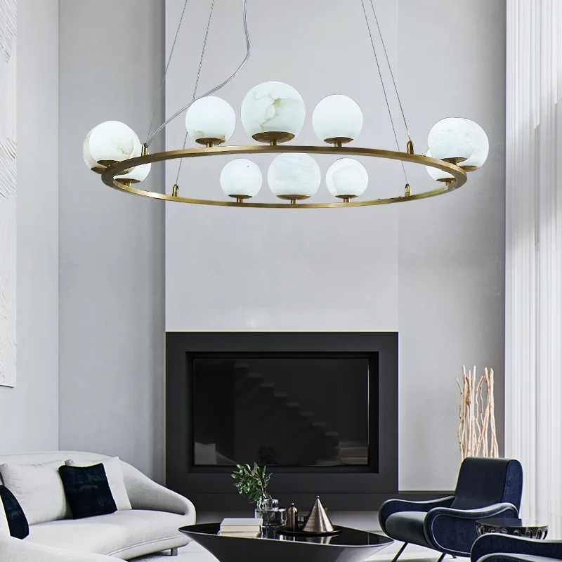 Aureate Alabaster Globe Chandelier image 5