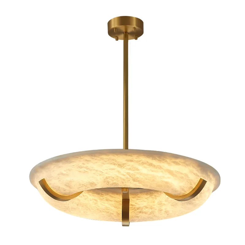 Halo Alabaster Brass Pendant Light image 2