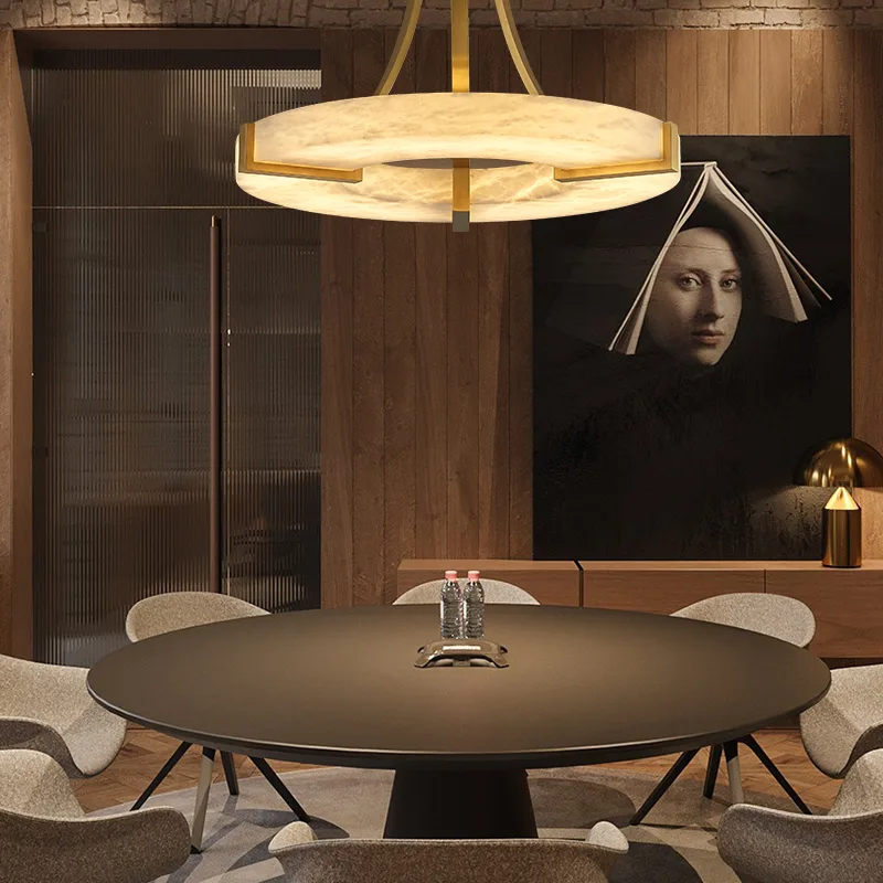 Halo Alabaster Brass Pendant Light image 7