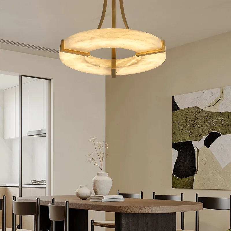 Halo Alabaster Brass Pendant Light image 6