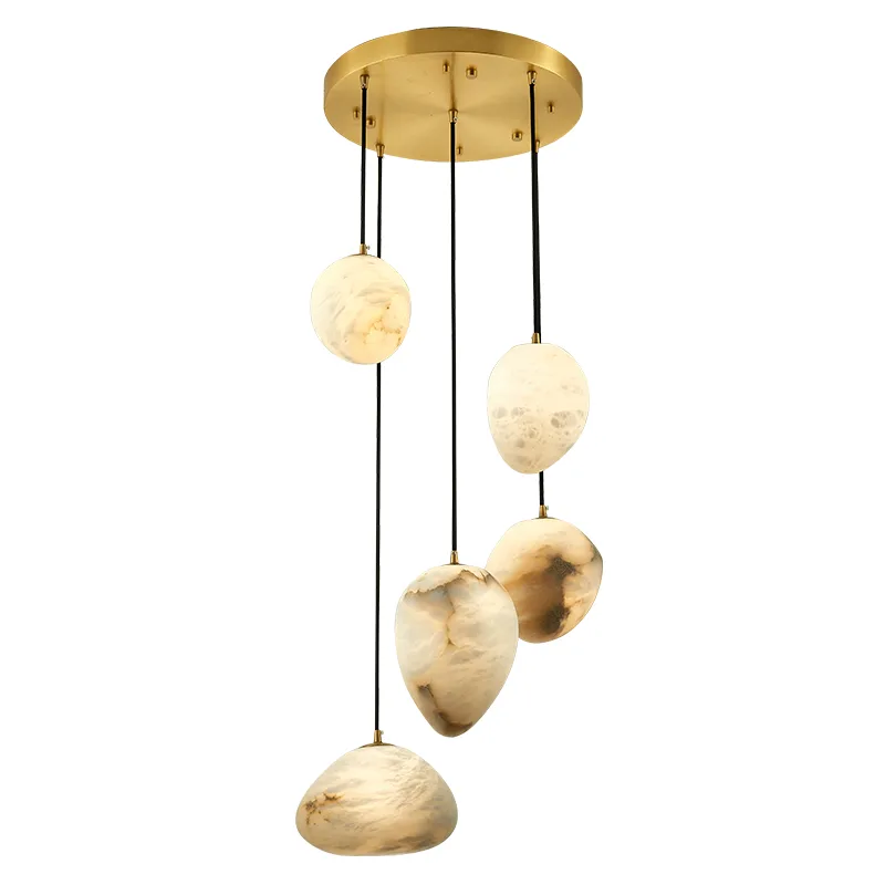Gilded Alabaster Cluster Chandelier custom chandeliers