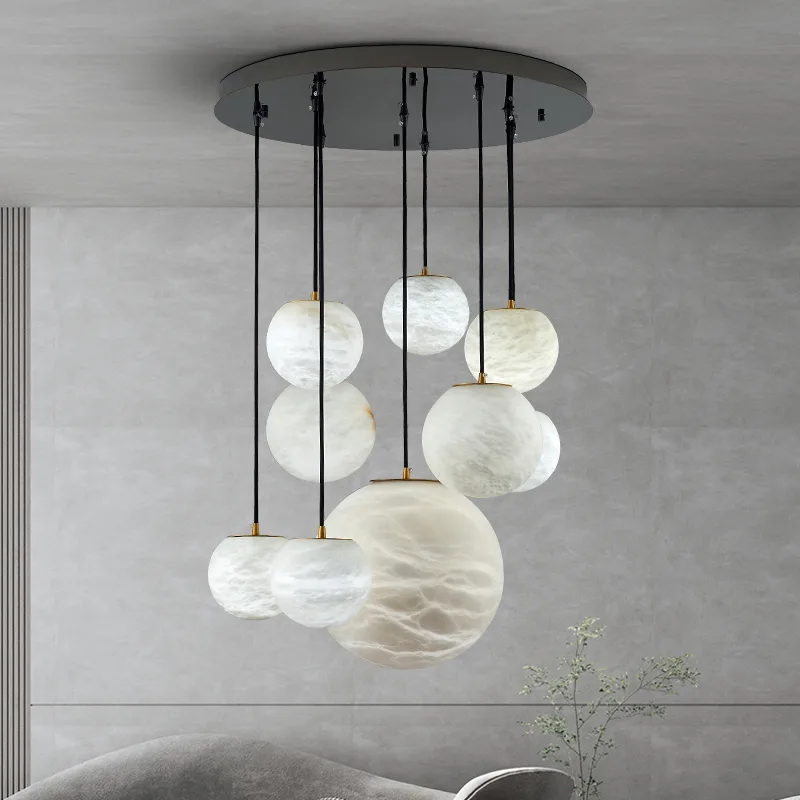 Lunar Alabaster Globe Chandelier image 3