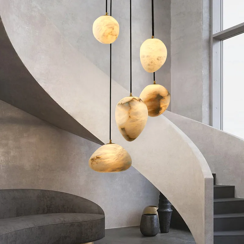 Gilded Alabaster Cluster Chandelier image 2
