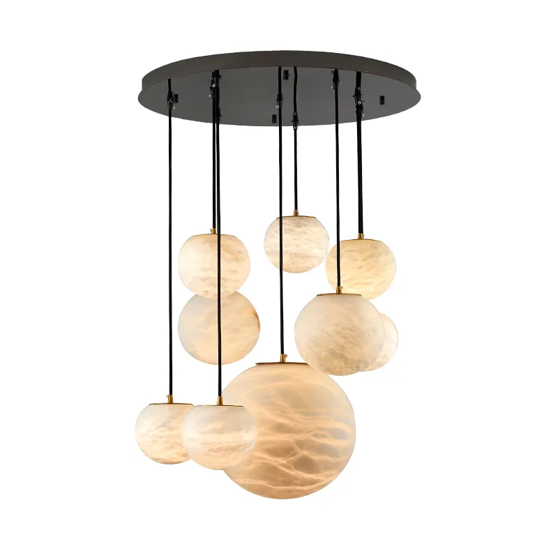 Lunar Alabaster Globe Chandelier custom chandeliers