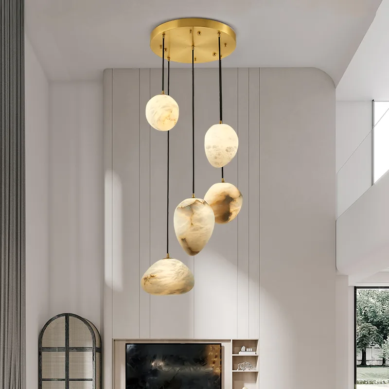 Gilded Alabaster Cluster Chandelier image 3