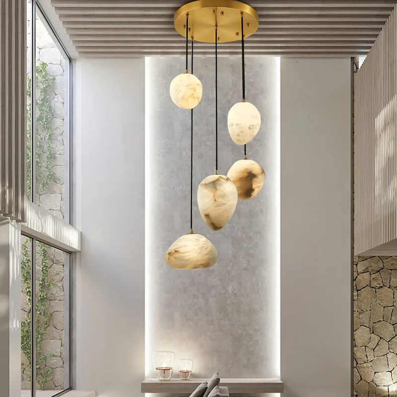 Gilded Alabaster Cluster Chandelier image 5