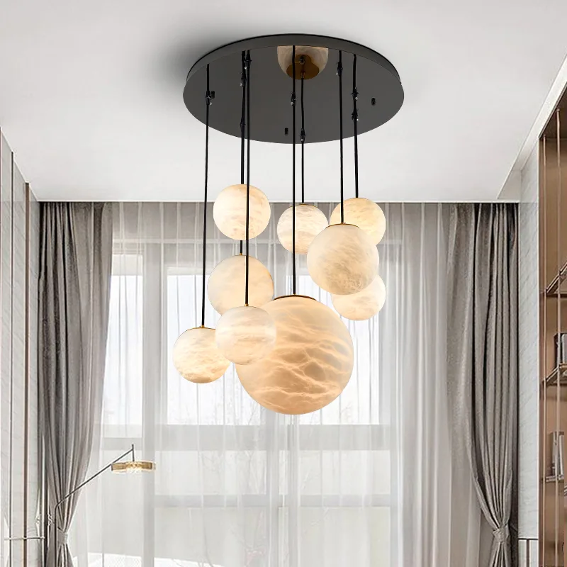 Lunar Alabaster Globe Chandelier image 4