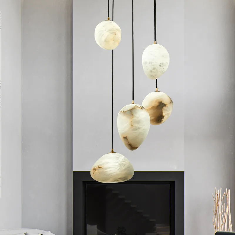 Gilded Alabaster Cluster Chandelier image 4