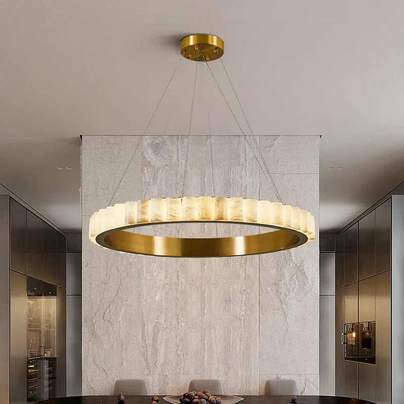 Lustrous Alabaster Ring Chandelier image 2