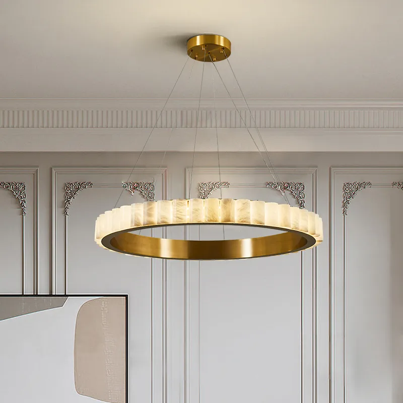 Lustrous Alabaster Ring Chandelier image 6