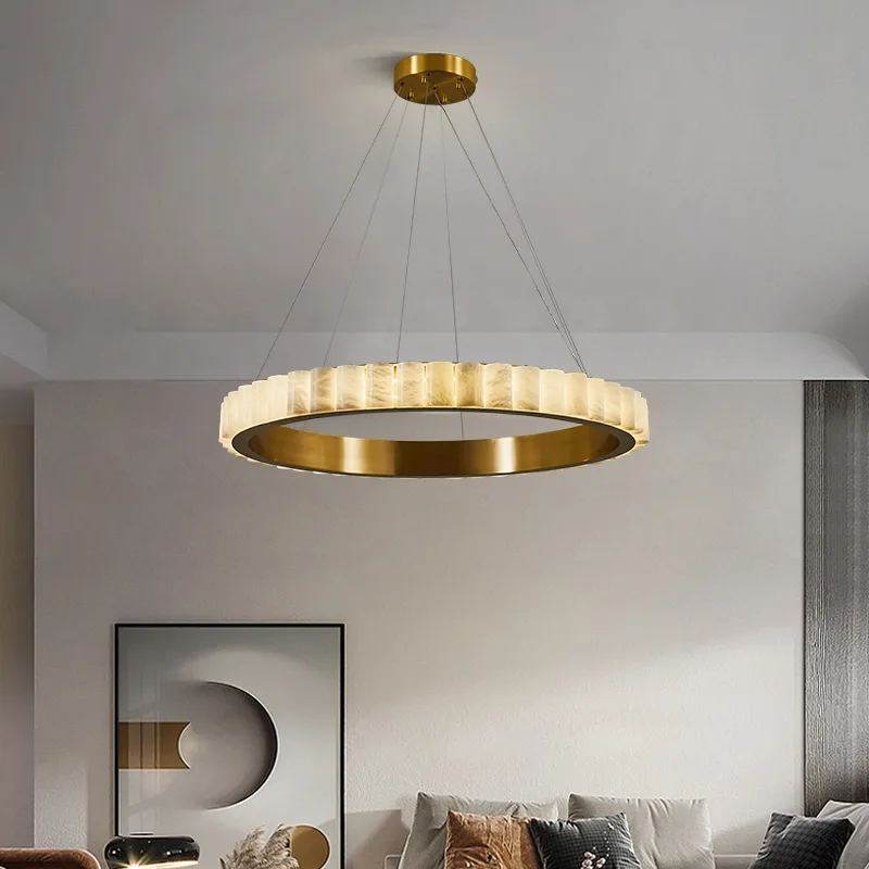 Lustrous Alabaster Ring Chandelier image 3