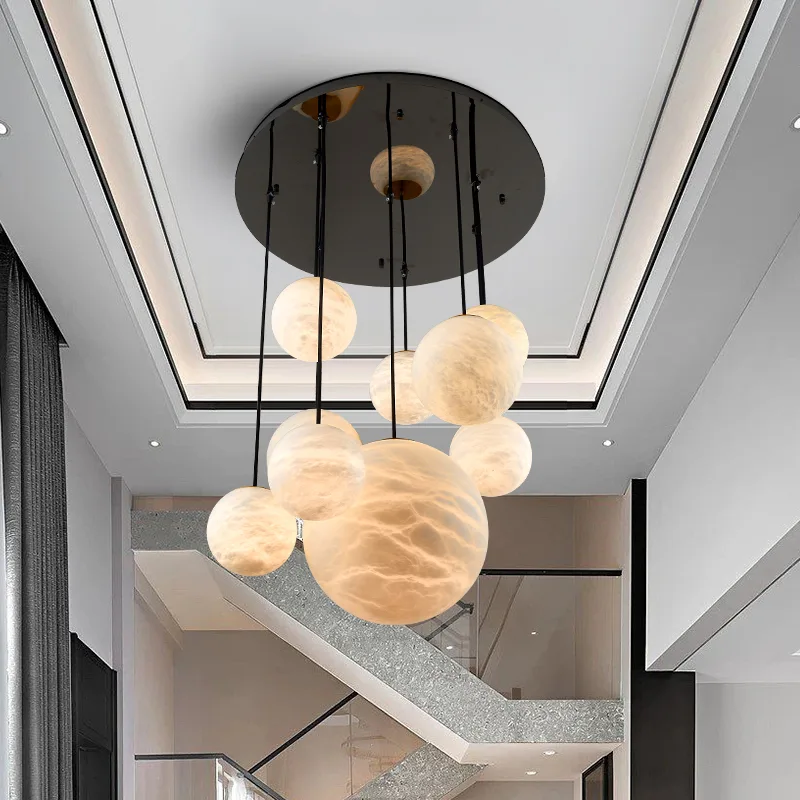 Lunar Alabaster Globe Chandelier image 5