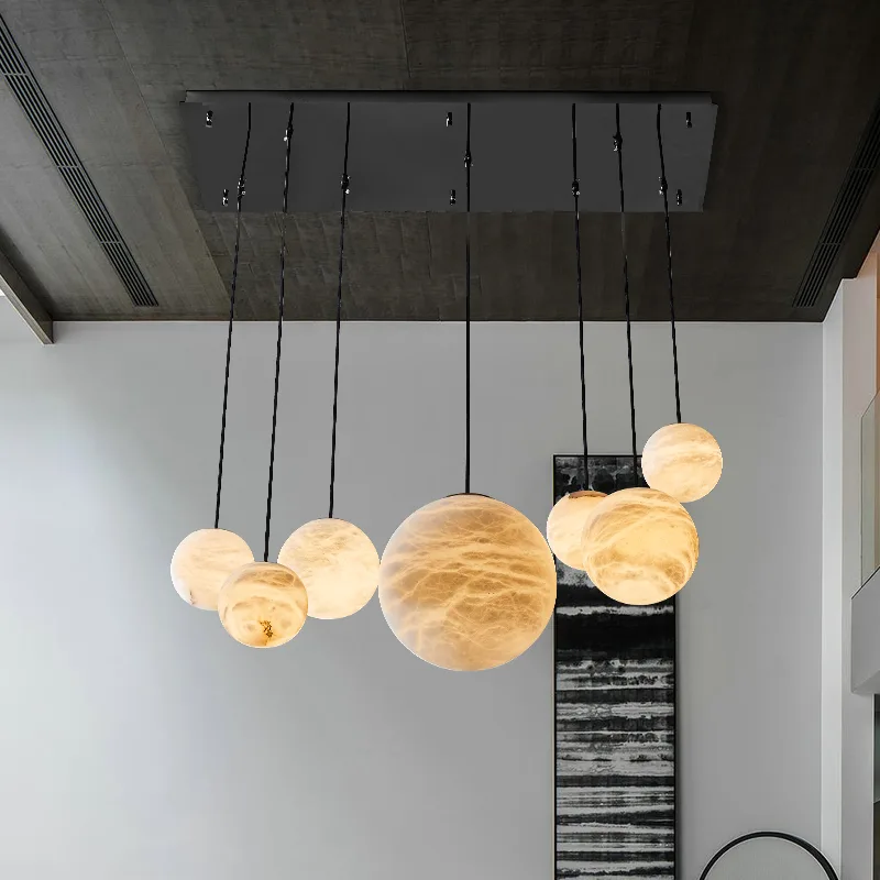 Lunar Alabaster Globe Chandelier image 6