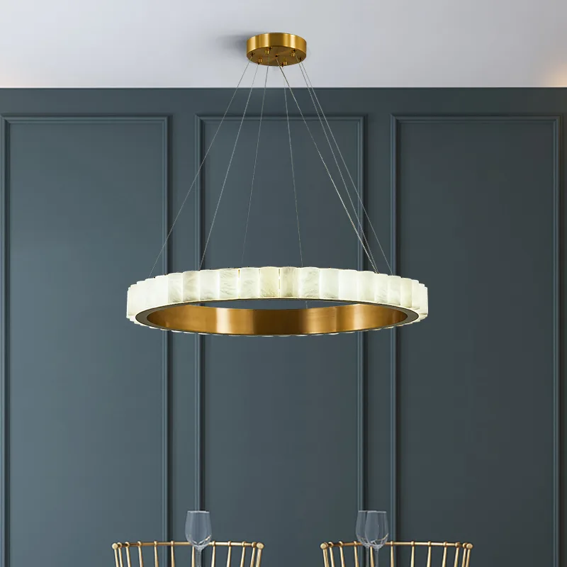 Lustrous Alabaster Ring Chandelier image 5