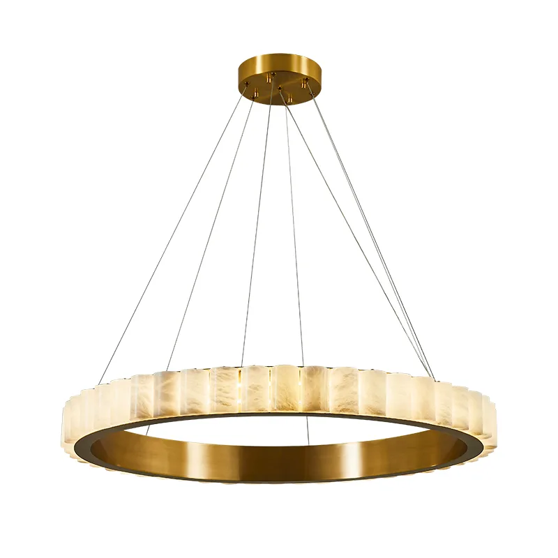 Lustrous Alabaster Ring Chandelier custom chandeliers