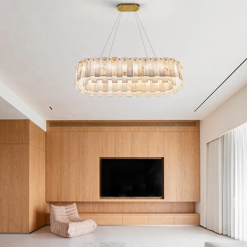 Luminous Alabaster Ring Chandelier image 2