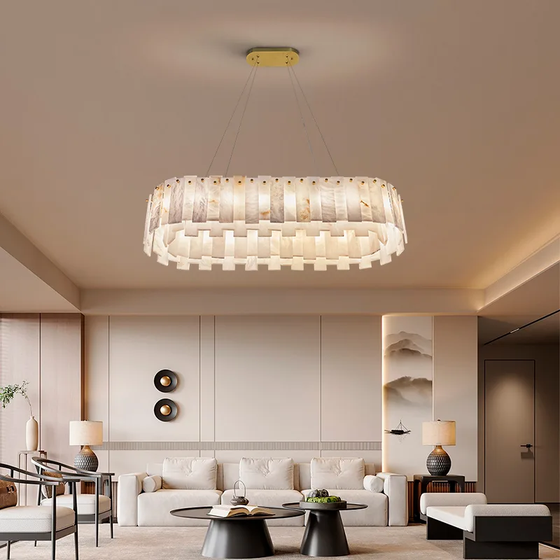 Luminous Alabaster Ring Chandelier image 3