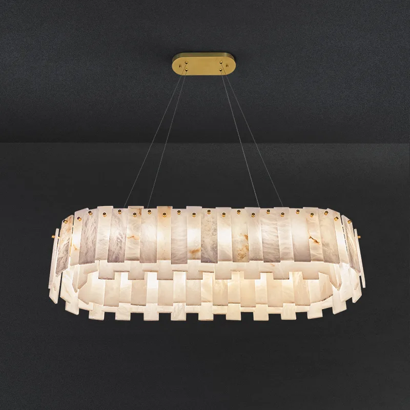 Luminous Alabaster Ring Chandelier custom chandeliers