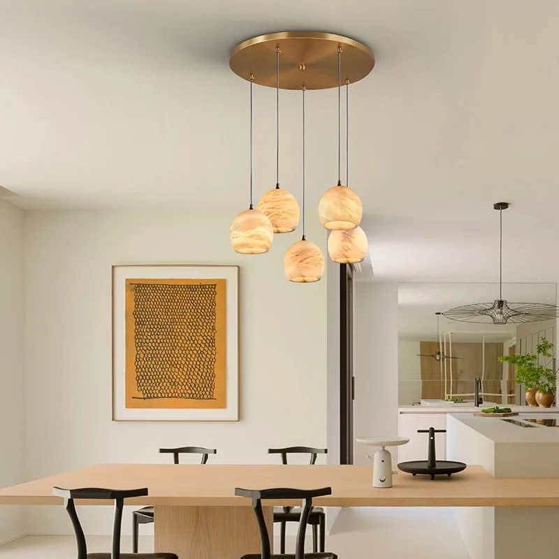 Cascading Alabaster-Effect Globe Chandelier image 5