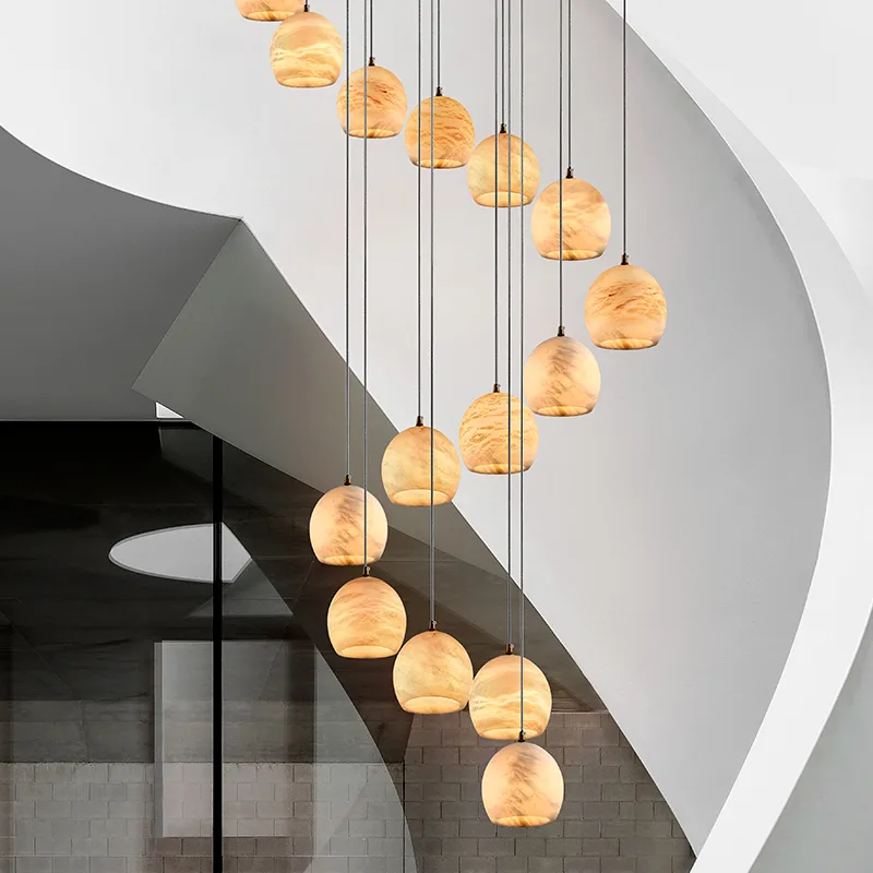 Cascading Alabaster-Effect Globe Chandelier image 4