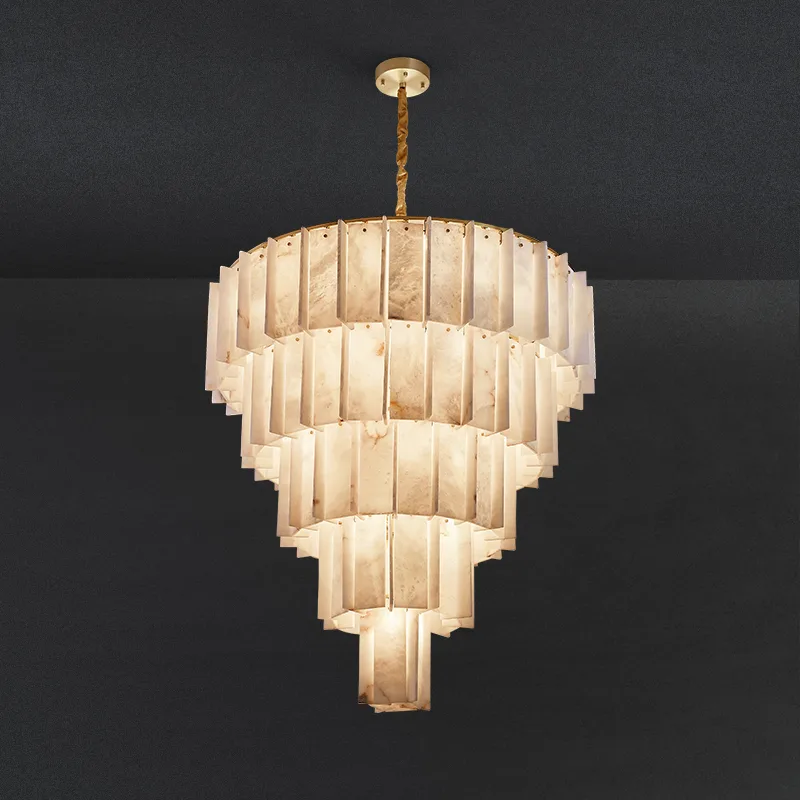 Elara Alabaster Brass Chandelier custom chandeliers