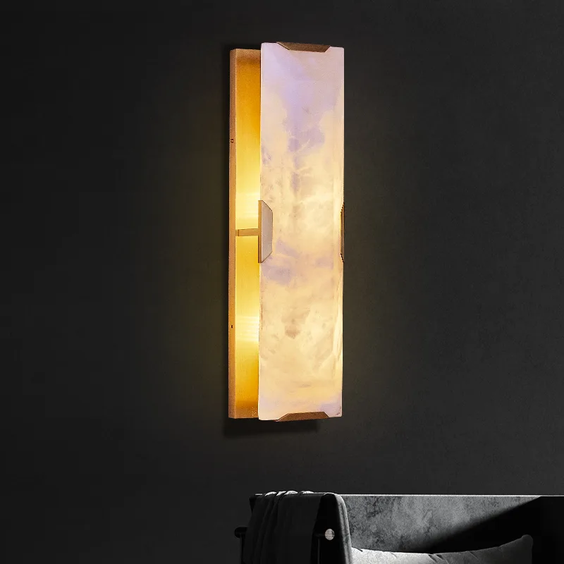 Solara Alabaster Gold Wall Sconce custom sconces