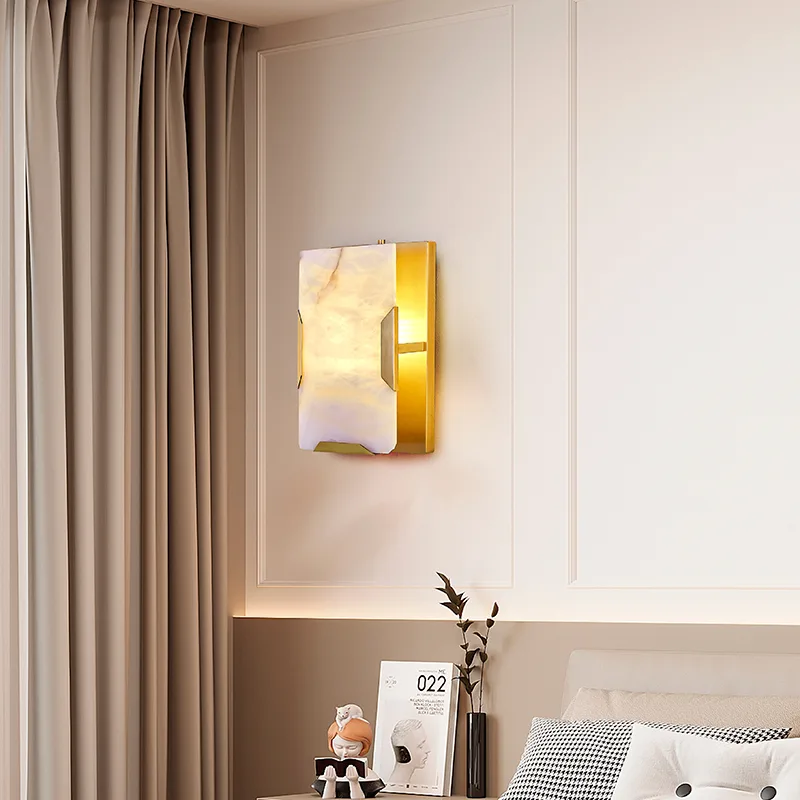 Solara Alabaster Gold Wall Sconce image 4