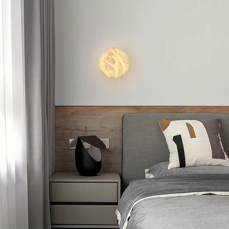 Luminous Alabaster Disc Wall Sconce image 4