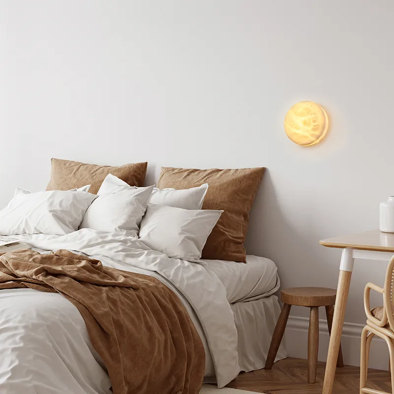 Luminous Alabaster Disc Wall Sconce image 2